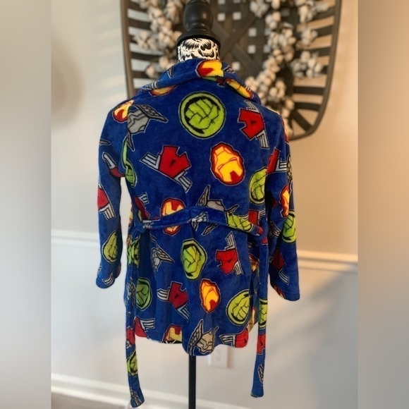 Avengers Boys Girls Robe 6-7 Blue yellow green red polyester Comics Marvel Super - Picture 6 of 6
